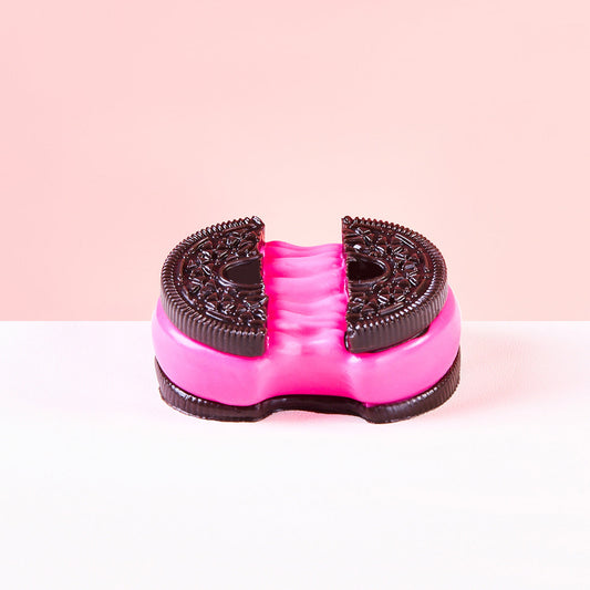 Black-fuchsia Stretchy Cookie Sandwich Squishy Toy