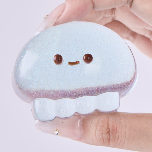 Glitter Transparent-blue Jellyfish Squishy Toy