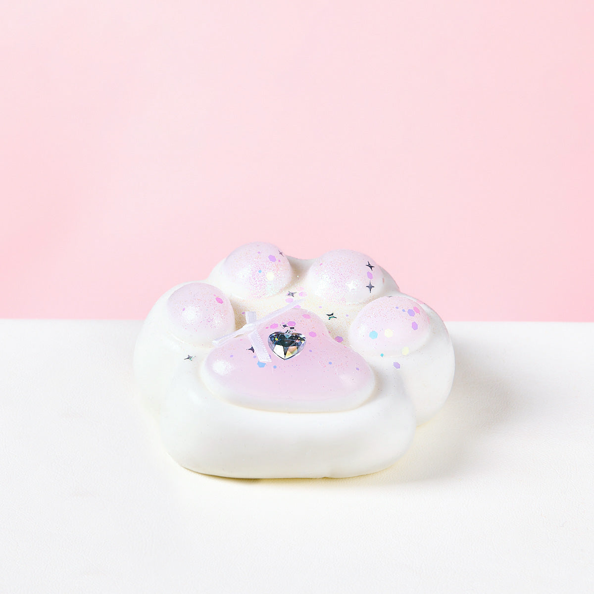 Big Bling White-pink Paw Squishy Toy
