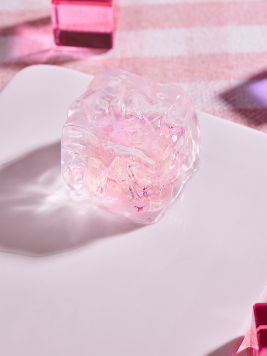Blingbling Pink Ice Cube Squishy Toy