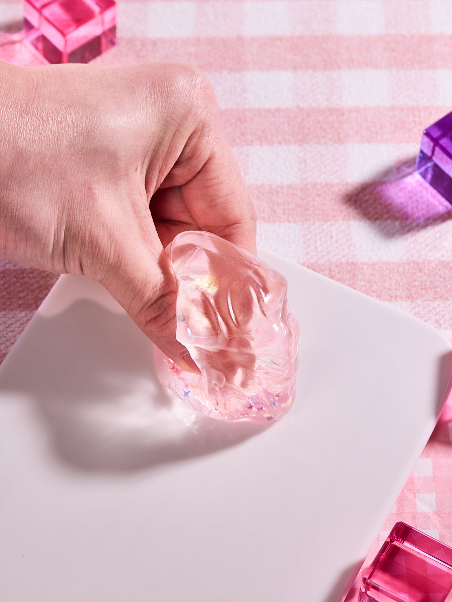 Blingbling Pink Ice Cube Squishy Toy