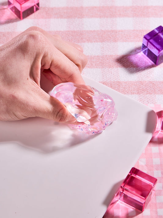 Blingbling Pink Ice Cube Squishy Toy