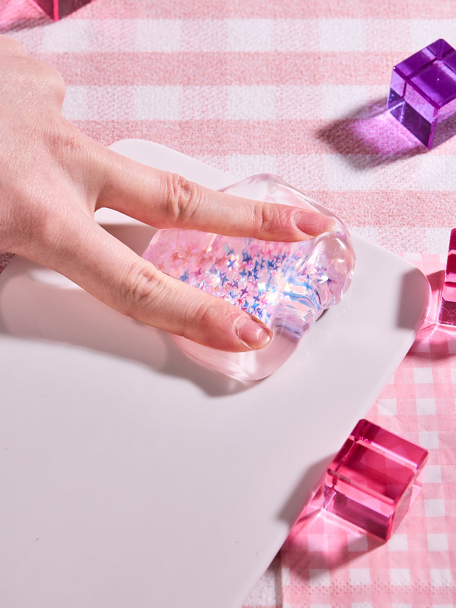 Blingbling Purple Ice Cube Squishy Toy