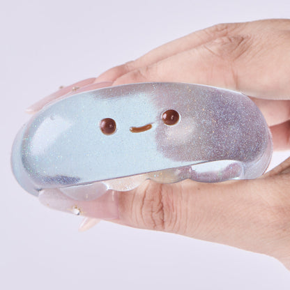 Glitter Transparent-blue Jellyfish Squishy Toy