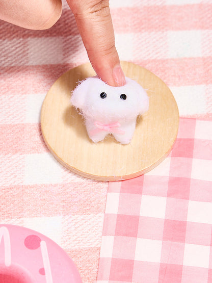 Flocked Mini White Dog Squishy Toy