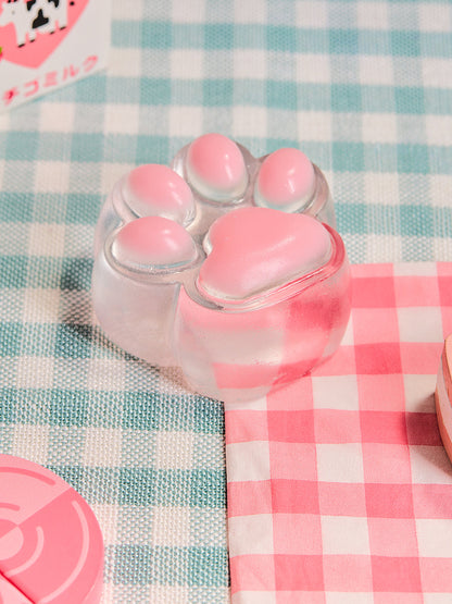 Transparent-pink Paw Squishy Toy