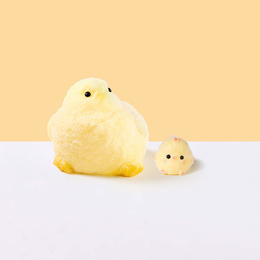 Flocked Yellow Chick Set Squishy Toy