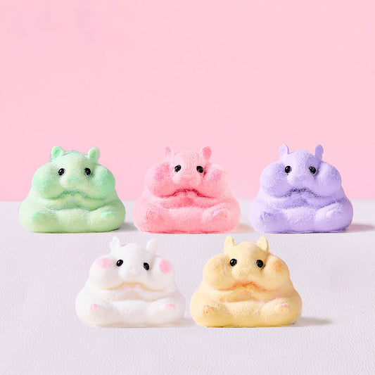 Flocked Hamster Set Squishy Toy