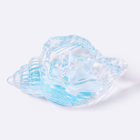 Blingbling Transparent-blue Conch with Starfish Squishy Toy