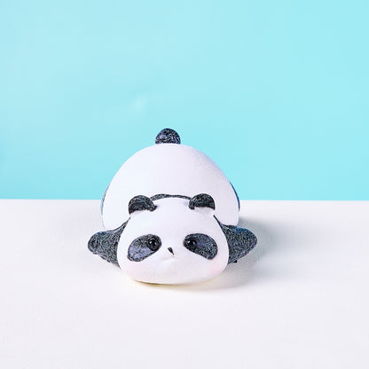Flocked Panda Squishy Toy