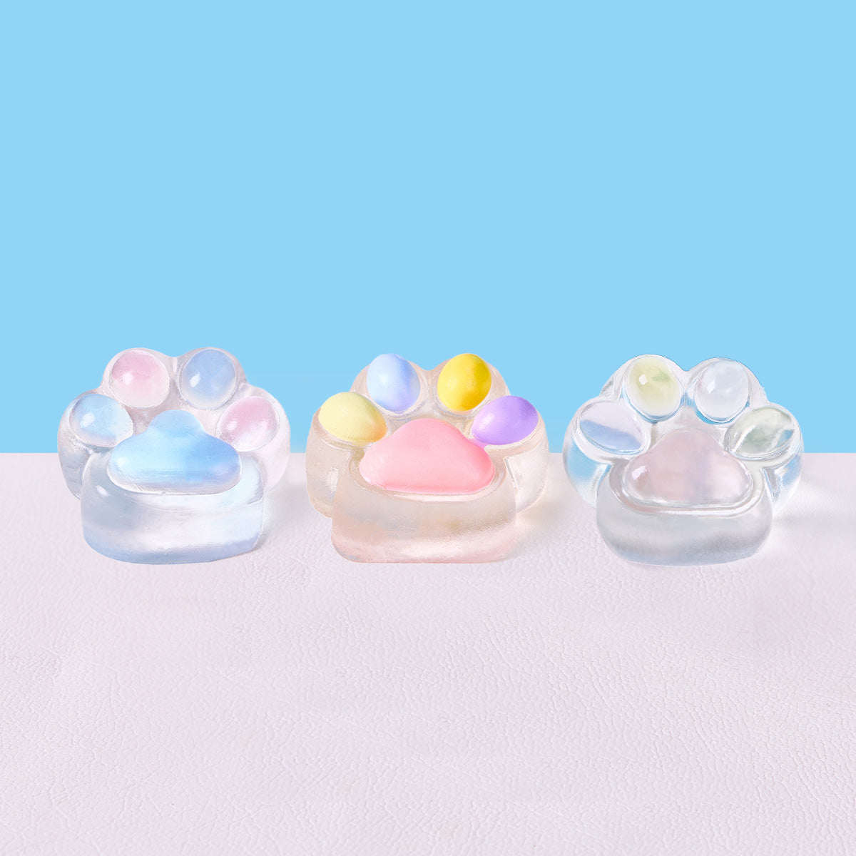 Transparent-colorful Paw Set Squishy Toy