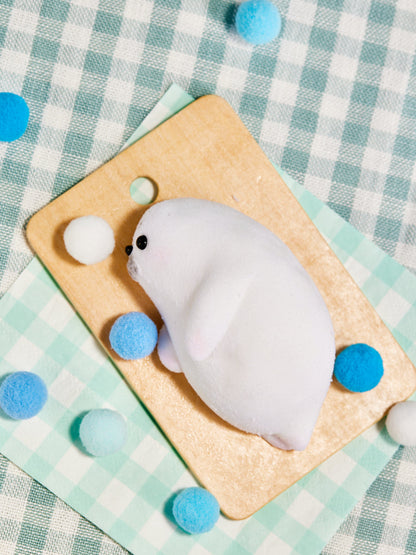 Flocked Seal Squishy Toy