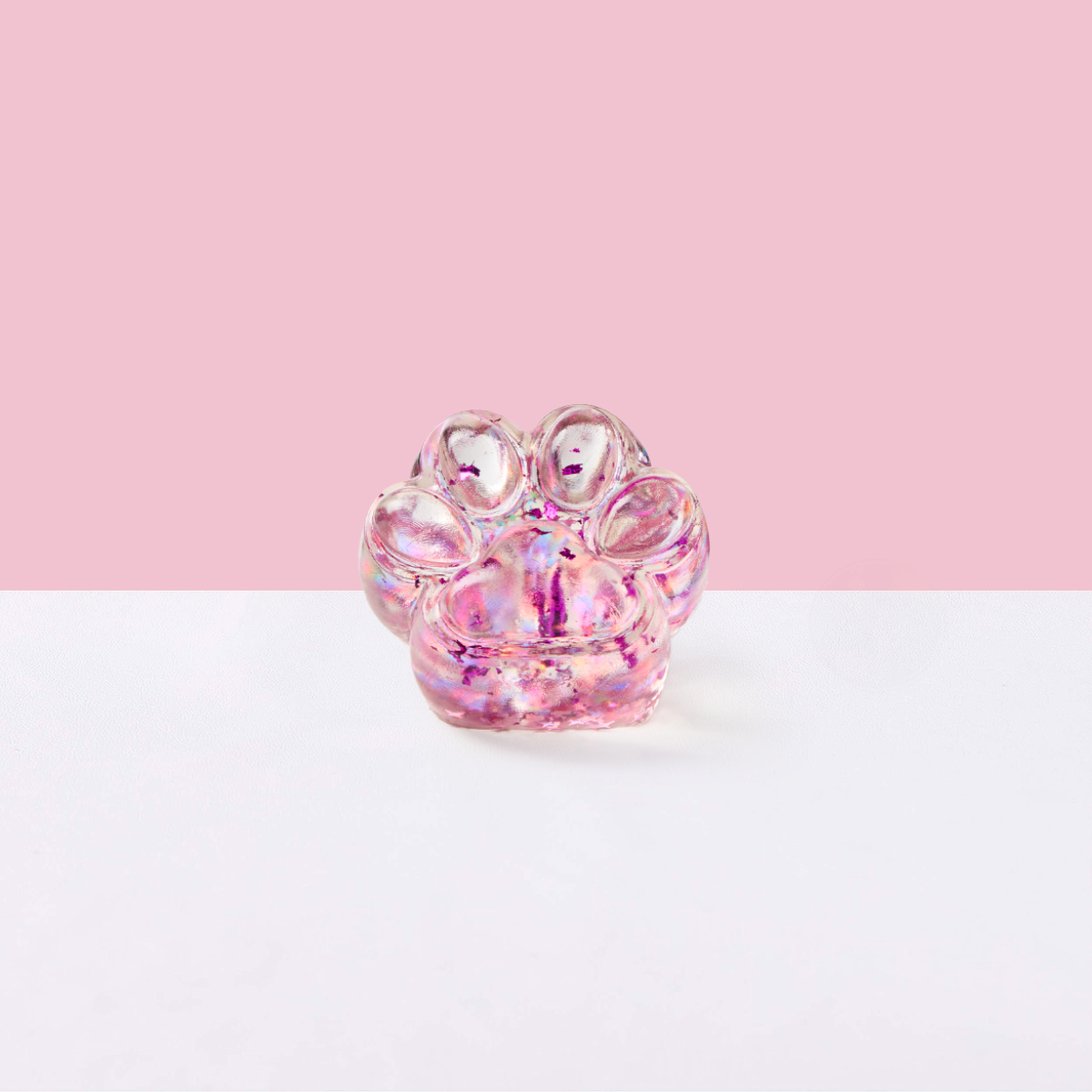 Foil Flakes Fuchsia Paw Squishy Toy