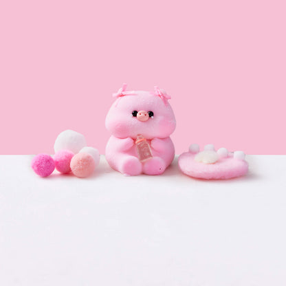 Flocked Pink Pig with Tears Squishy Toy